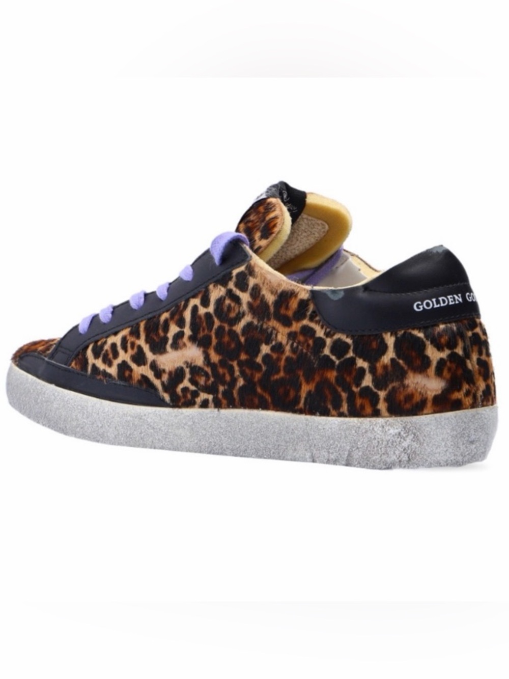 NIB Golden Goose Leopard Print Superstar Sneakers with Lilac
Laces Sz EU 36 US 6 - Picture 10 of 11
